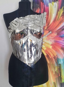 Corset Cyber Elizha - Corset argintiu plastic tip oglinda - Img 2