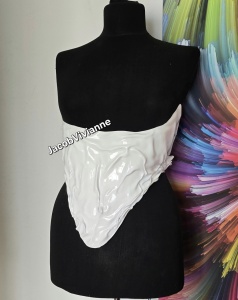 Corset Cyber Epys - Corset scurt plastic alb - Img 2
