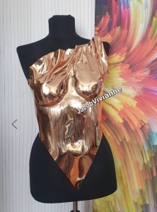 Corset Cyber Nhatshuky- Corset auriu plastic tip oglinda - Img 1