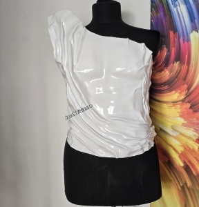 Corset Cyber plastic alb pentru barbati lucios