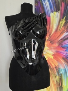 Corset Cyber Roxhan - Corset plastic negru - Img 1