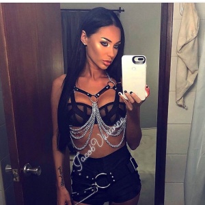 Ham bust cu lant piele naturala