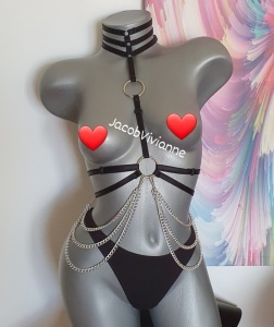 Ham bust elastic cu choker si lant