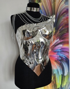 Ham pentru Umeri cu Lanțuri Argintii – Accesoriu Statement pentru Corsete plastic