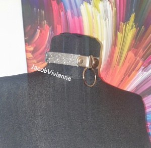 Set curea si choker piele naturala glitter - Img 2