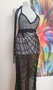 Set rochie plasa si fusta snur impletit - Img 1