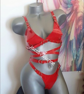 Set sutien si chilot piele naturala