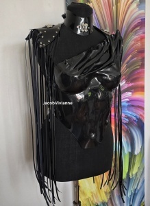 Accesoriu franjuri umeri pentru corset plastic negru