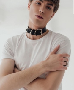 Choker piele naturala pentru barbati