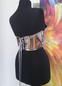 Corset argintiu plastic tip oglinda decupat - Img 3