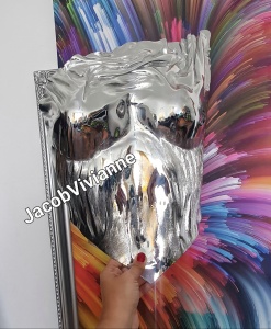 Corset Cyber Elizha - Corset argintiu plastic tip oglinda - Img 3