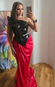 Corset Cyber Isuzu - Corset plastic negru lucios - Img 4