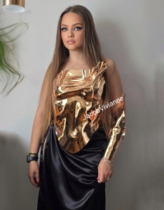 Corset Cyber Zhoryh- Corset auriu plastic tip oglinda - Img 1