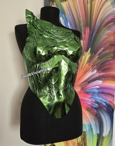 Corset plastic verde lucios