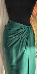 Fusta lunga satin verde - Img 2