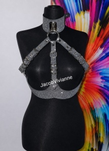 Ham bust piele naturala glitter