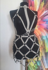 Rochie piele naturala glitter - Img 2
