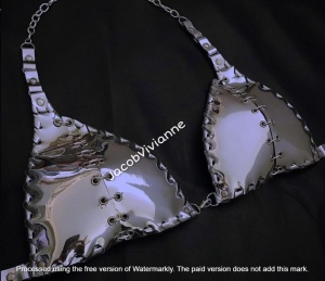 Set sutien, choker si chilot piele naturala - Img 3