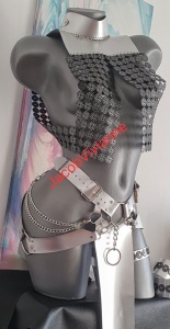 Set warrior fusta, top, bratari si bratara picior piele naturala