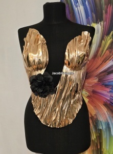 Corset glamour auriu metalizat