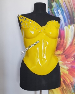Corset Cyber Asenath- Corset din plastic galben cristale - Img 2