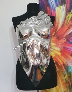 Corset Cyber Asukhyy - Corset argintiu plastic tip oglinda - Img 2