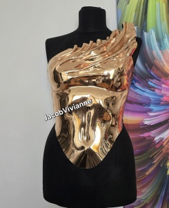 Corset Cyber Dhayl - Corset auriu plastic tip oglinda - Img 1