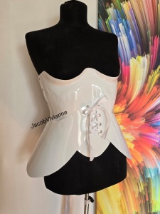 Corset Cyber Epys - Corset plastic alb cu brau detasabil - Img 1