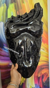 Corset Cyber Wattha - Corset negru plastic picături apă - Img 2