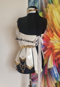 Corset Cyber Xhena - Corset plastic alb accesorizat - Img 2