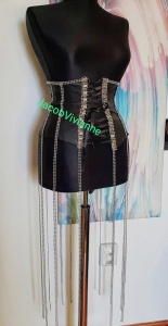 Corset piele naturala cu franjuri - Img 2