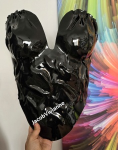 Corset plastic negru lucios decoltat