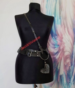 Ham bust accesorizat piele naturala