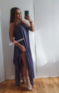 Rochie asimetrica imitatie matase naturala - Img 4