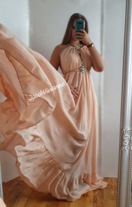 Rochie peach din IN lunga si vaporoasa - Img 2