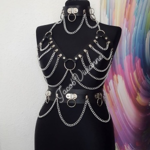 Set choker , ham bust si ham sold lant piele naturala