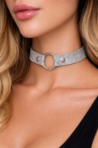 Choker glitter piele naturala