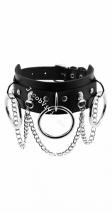 Choker lat cu lant piele naturala - Img 2