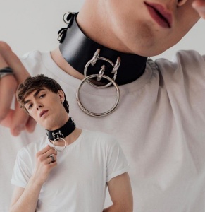 Choker piele naturala pentru barbati