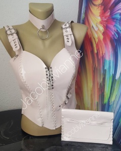 Corset cusut manual piele naturala