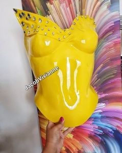 Corset Cyber Asenath- Corset din plastic galben cristale - Img 4