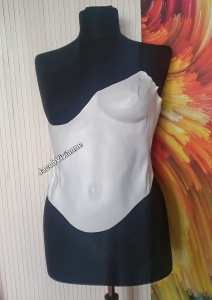 Corset Cyber Bassh - Corset plastic alb o cupa minimalist - Img 3