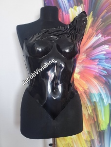 Corset Cyber Isuzu - Corset plastic negru lucios - Img 6
