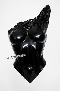 Corset Cyber Isuzu - Corset plastic negru lucios - Img 2
