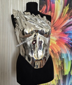 Corset Cyber Sylha - Corset plastic argintiu oglinda - Img 2