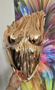 Corset Cyber Tayra - Corset oglinda auriu plastic lucios - Img 3