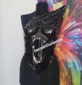 Corset Cyber Ymani - Corset plastic negru - Img 1