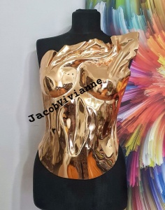 Corset Cyber Yoshikk - Corset plastic auriu cromat - Img 2