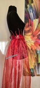 Brau piele naturala rosu cu tulle - Img 3