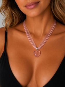 Choker piatra semipretioasa Quartz Strawberry